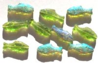 10 25x11mm Transparent Olivine AB Fish Beads
